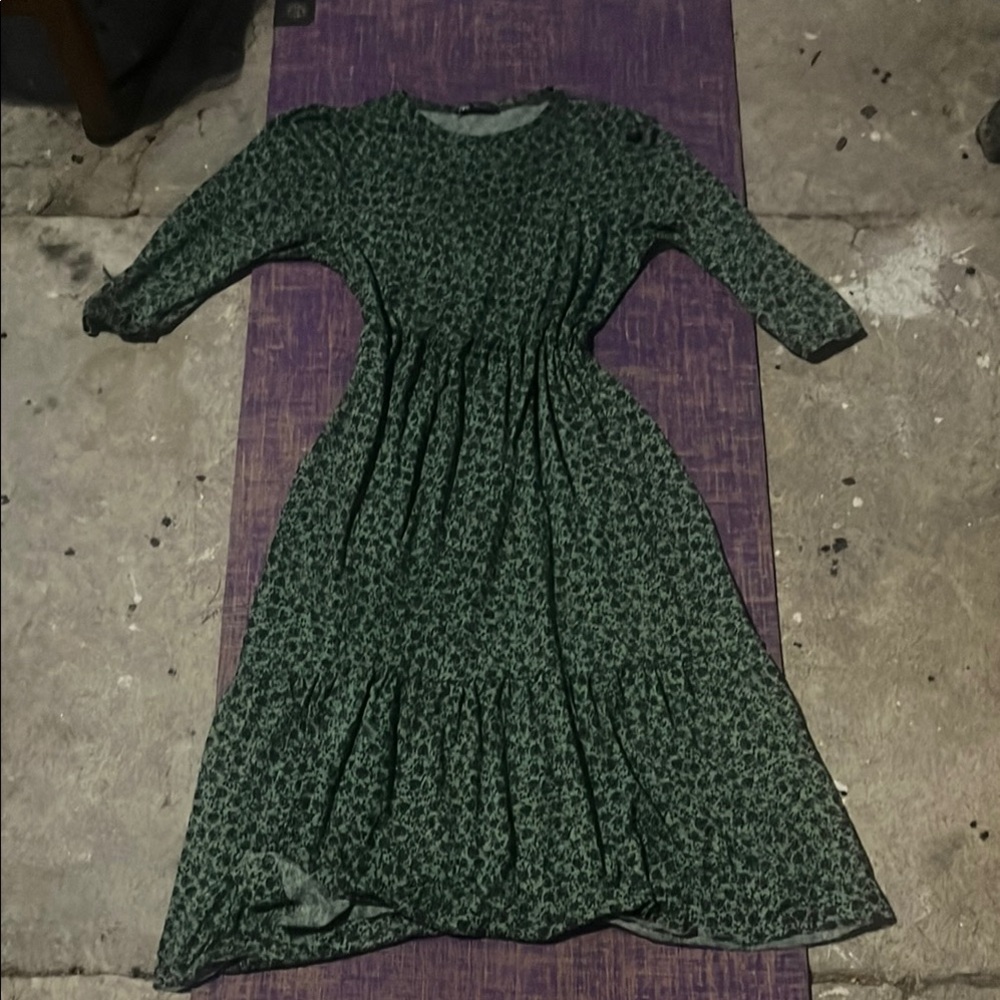 Zara Green Tiered Ruffled Sundress